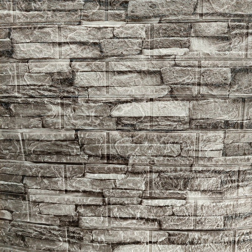 دیوارپوش طرح آجر آنتیک خاکستری مدل 003