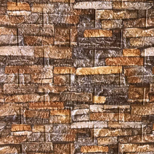 دیوارپوش مدل فومی AS15 بسته 7 عددی قهوه ای شتری