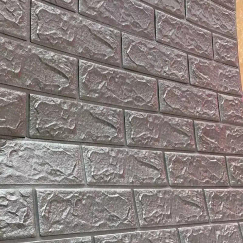 دیوارپوش فومی پشت چسب دار طرح آجر نقره ای بسته بندی 5 عددی